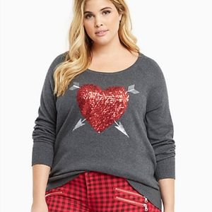 Torrid Sequin Heart Sweater